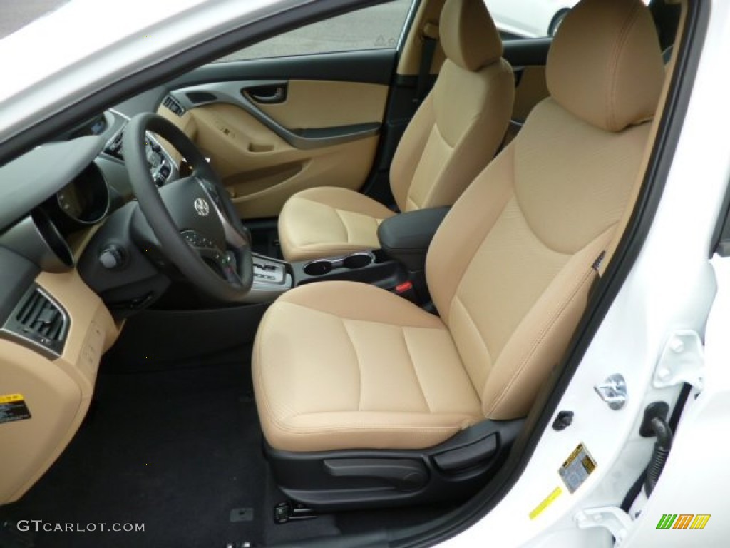 2013 Elantra GLS - Shimmering White / Beige photo #15