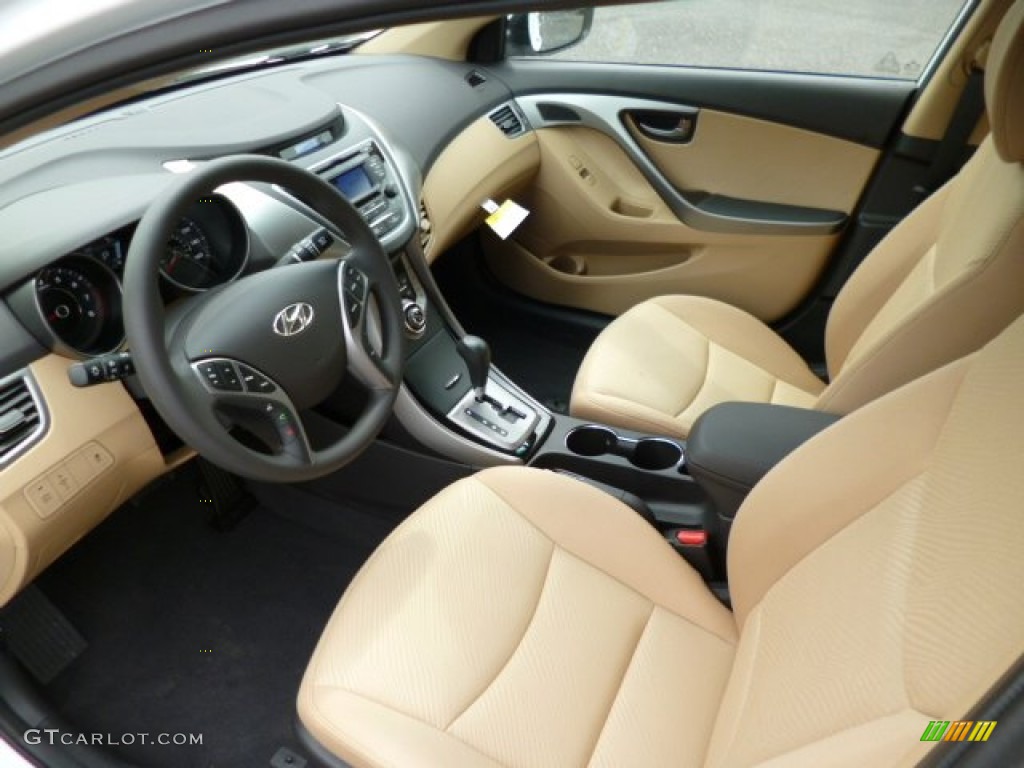 2013 Elantra GLS - Shimmering White / Beige photo #16