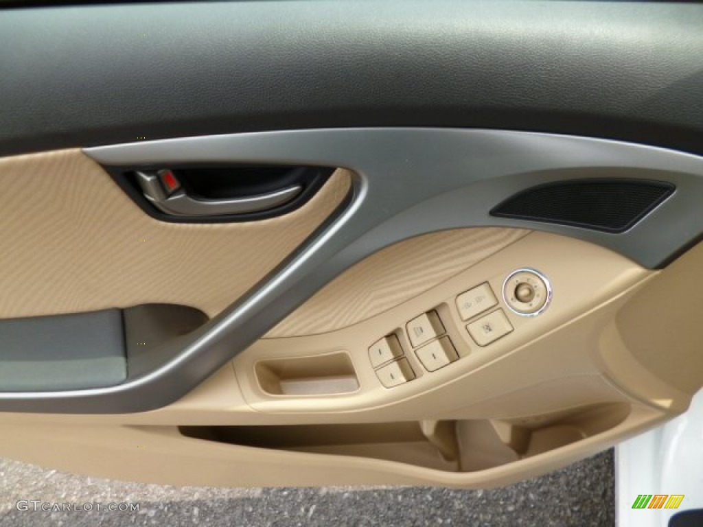 2013 Elantra GLS - Shimmering White / Beige photo #17