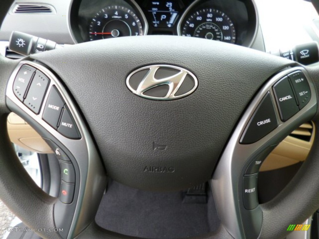 2013 Elantra GLS - Shimmering White / Beige photo #18