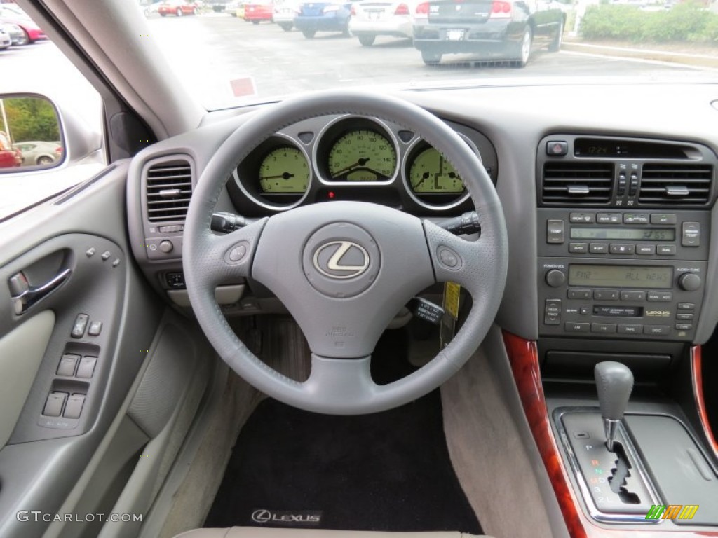 2002 Lexus GS 300 Light Charcoal Steering Wheel Photo #81224442