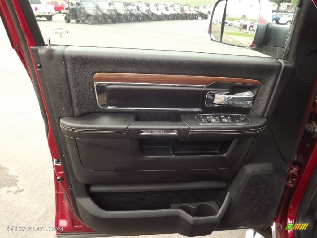 2013 Ram 3500 Laramie Mega Cab 4x4 Dually Black Door Panel Photo #81226240