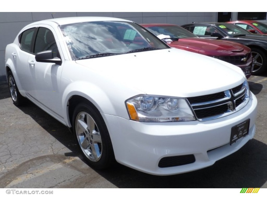 Bright White Dodge Avenger