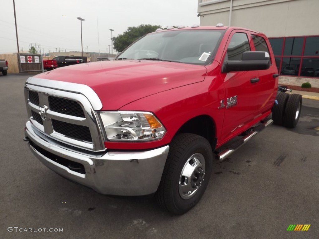 Flame Red 2013 Ram 3500 Tradesman Crew Cab 4x4 Dually Chassis Exterior Photo #81227488