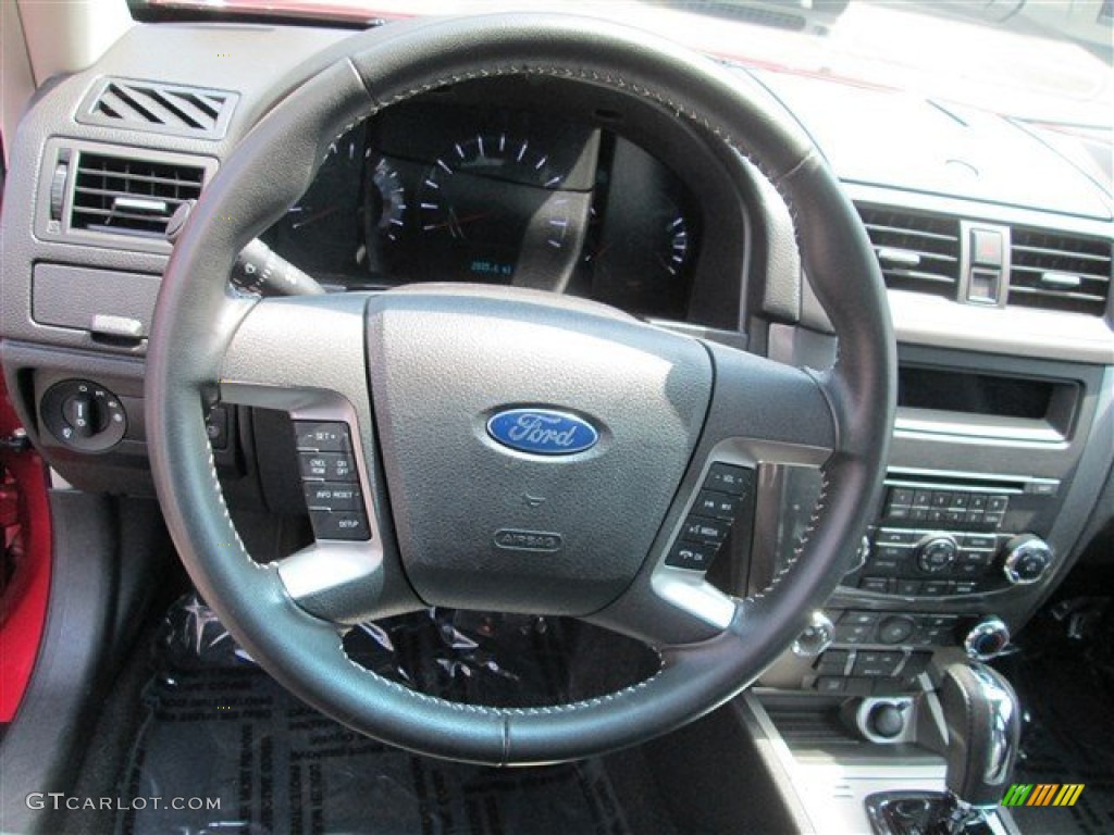 2011 Ford Fusion Sport AWD Sport Black/Charcoal Black Steering Wheel Photo #81230696
