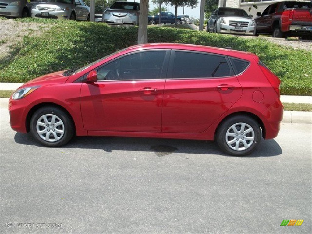 Boston Red 2013 Hyundai Accent GS 5 Door Exterior Photo #81232601