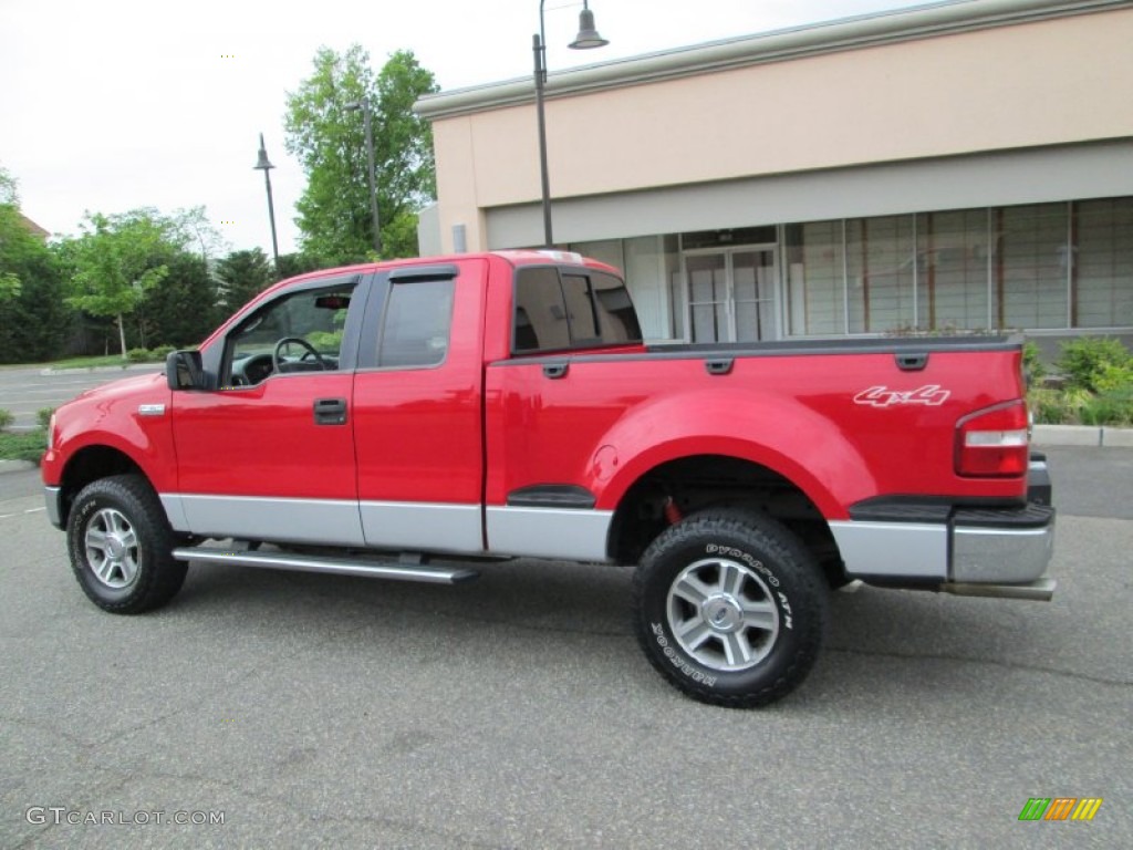 2006 F150 XLT SuperCab 4x4 - Bright Red / Medium/Dark Flint photo #4