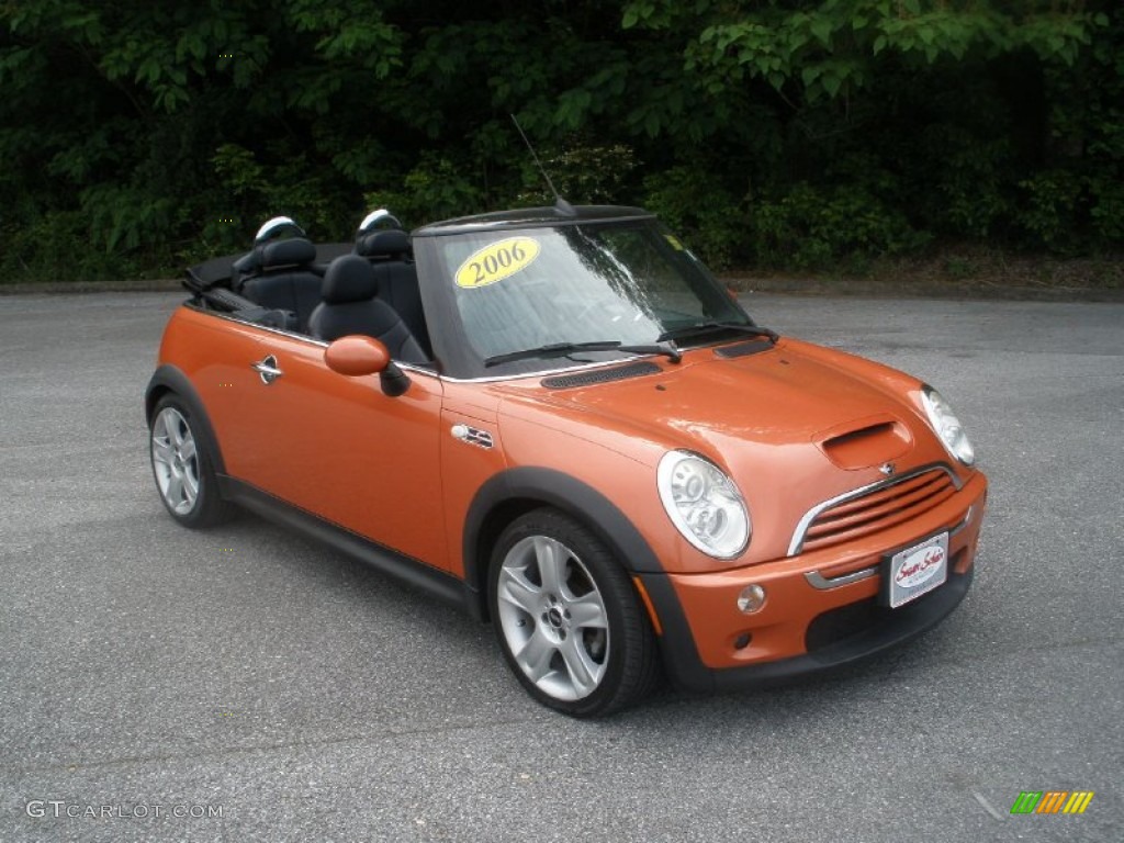 2006 Cooper S Convertible - Hot Orange Metallic / Black/Panther Black photo #1