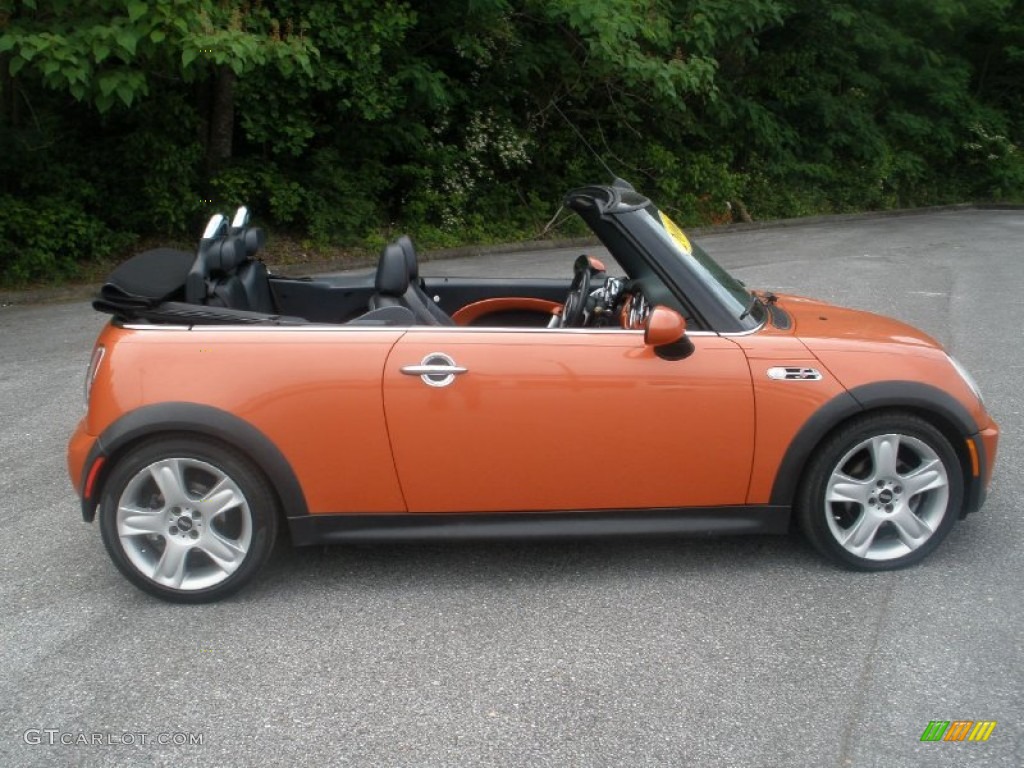 2006 Cooper S Convertible - Hot Orange Metallic / Black/Panther Black photo #2