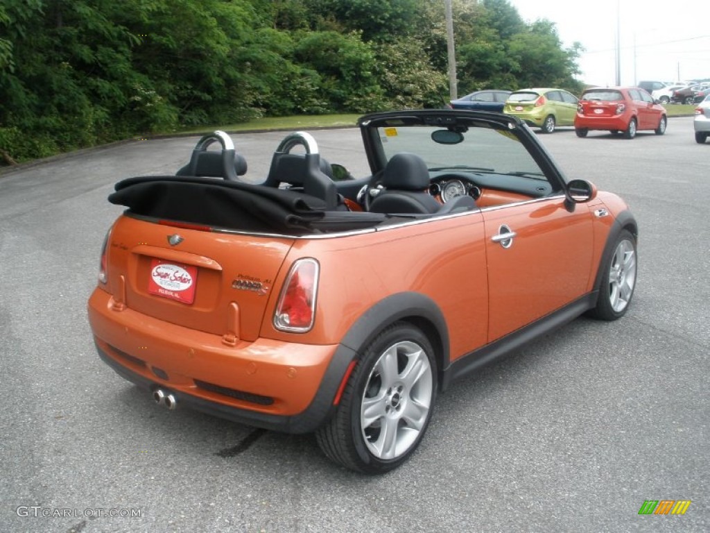 2006 Cooper S Convertible - Hot Orange Metallic / Black/Panther Black photo #3