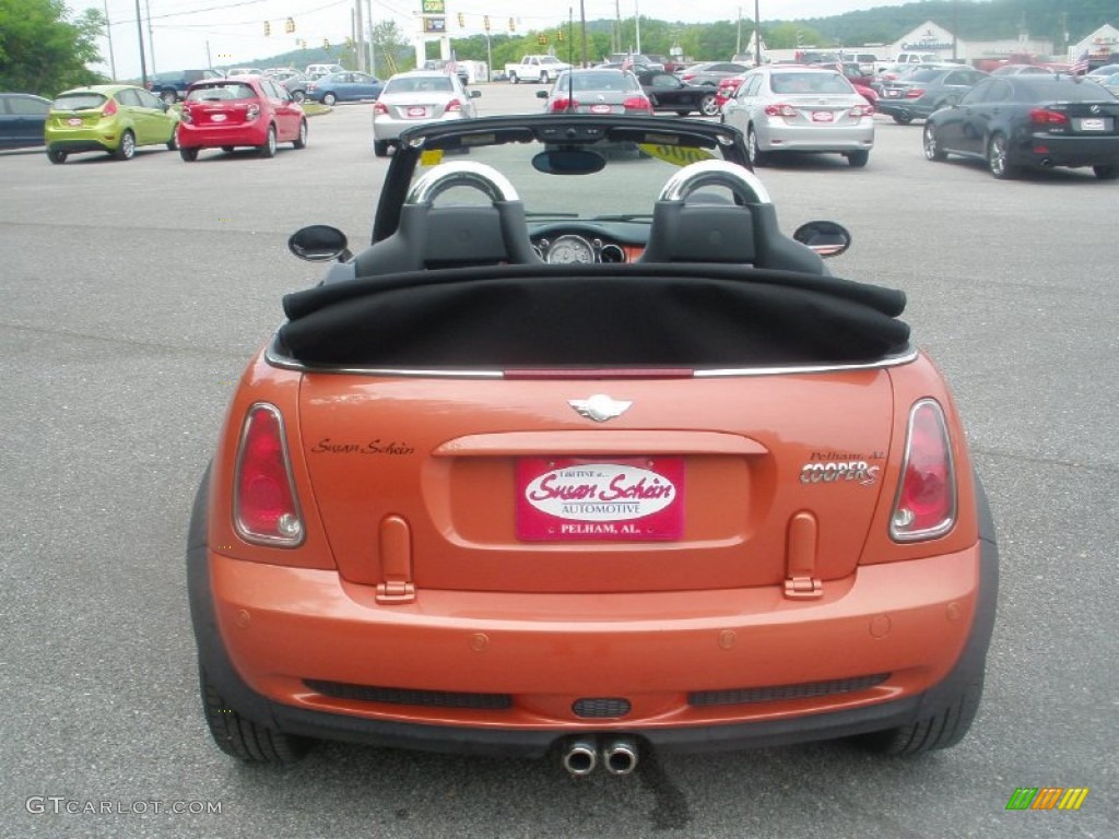 2006 Cooper S Convertible - Hot Orange Metallic / Black/Panther Black photo #9