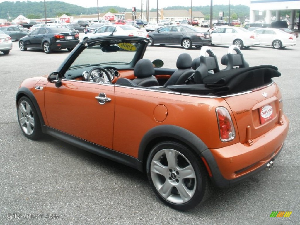 2006 Cooper S Convertible - Hot Orange Metallic / Black/Panther Black photo #10