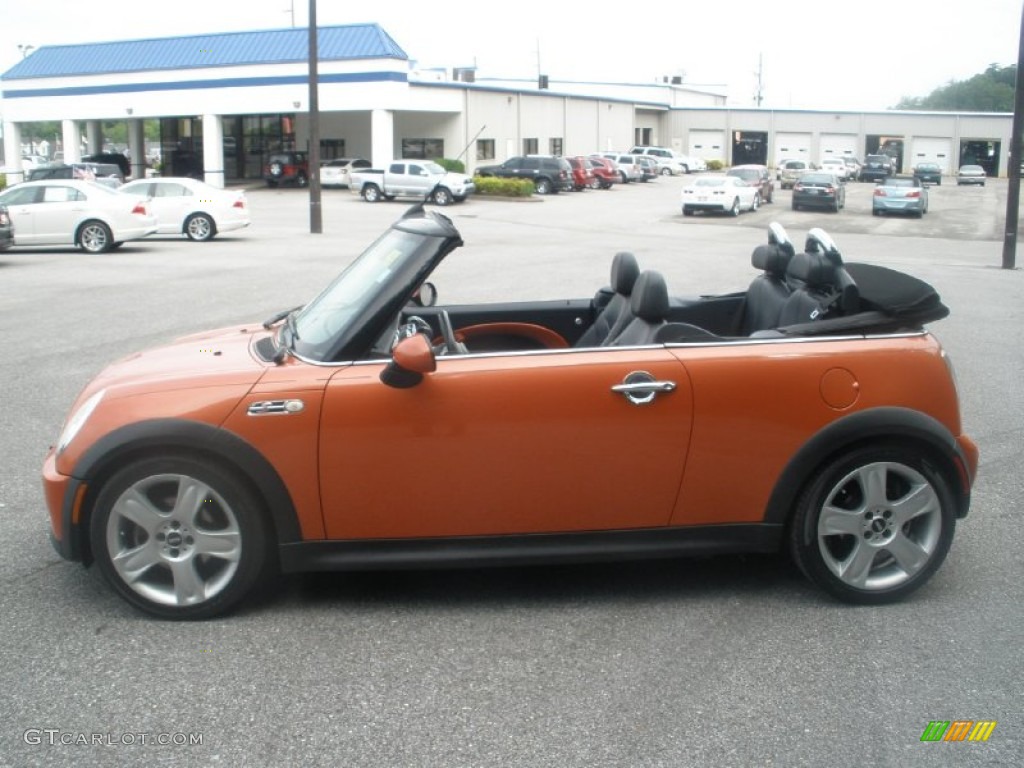 2006 Cooper S Convertible - Hot Orange Metallic / Black/Panther Black photo #11