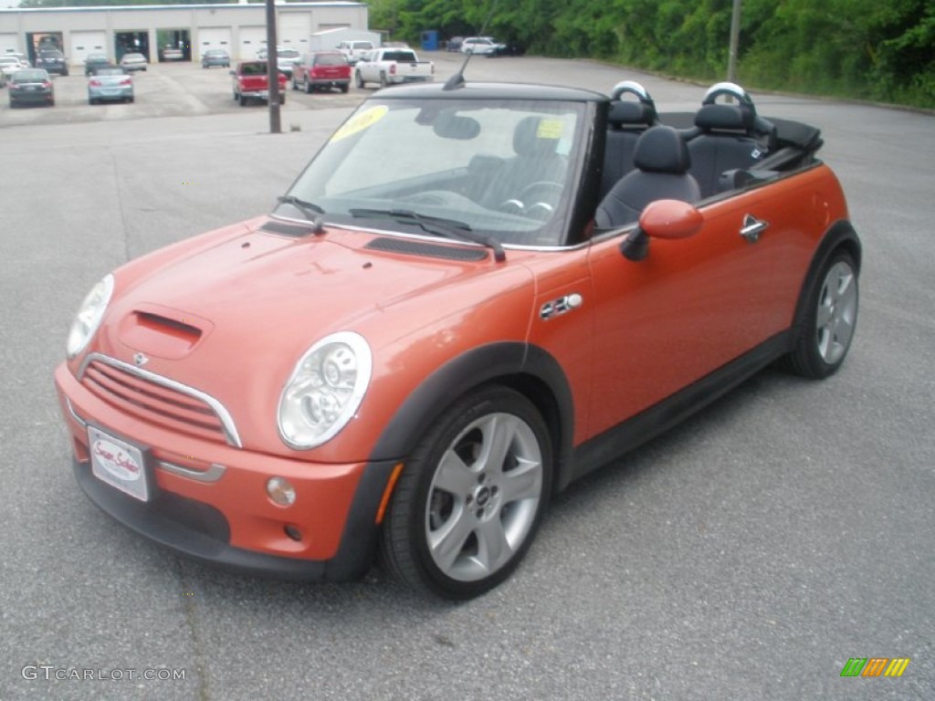 2006 Cooper S Convertible - Hot Orange Metallic / Black/Panther Black photo #12