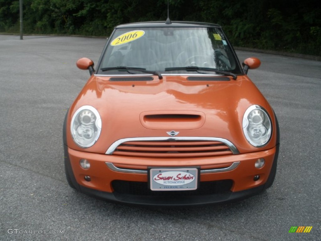 2006 Cooper S Convertible - Hot Orange Metallic / Black/Panther Black photo #13