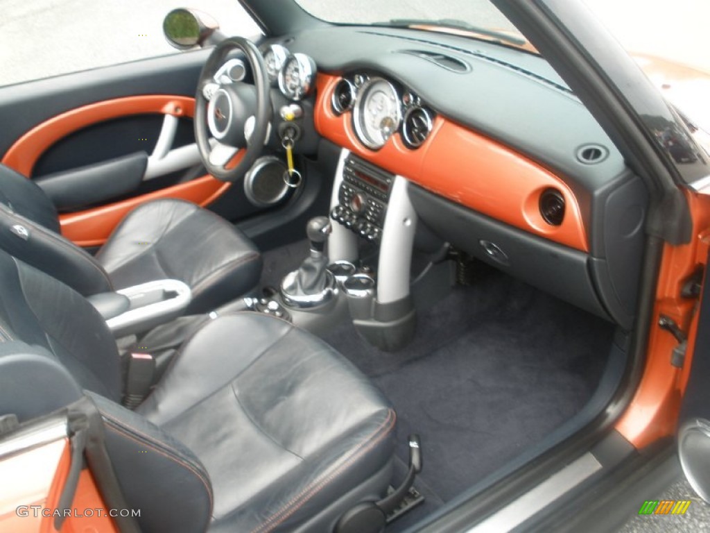 2006 Cooper S Convertible - Hot Orange Metallic / Black/Panther Black photo #17