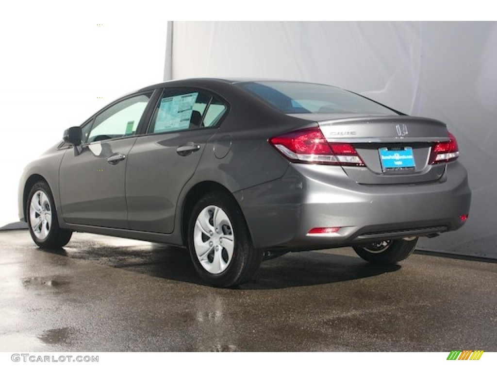 2013 Civic LX Sedan - Polished Metal Metallic / Black photo #2