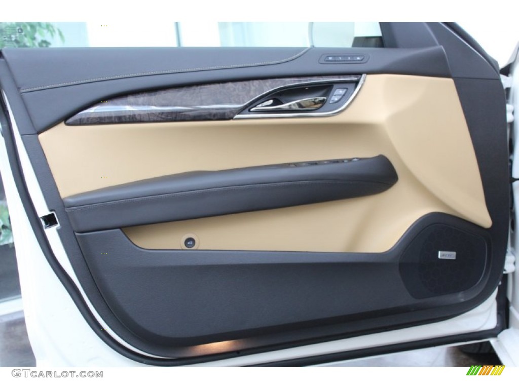 2013 Cadillac ATS 2.0L Turbo Luxury Caramel/Jet Black Accents Door Panel Photo #81244747