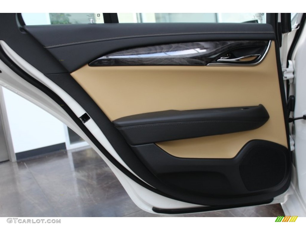 2013 Cadillac ATS 2.0L Turbo Luxury Caramel/Jet Black Accents Door Panel Photo #81244780