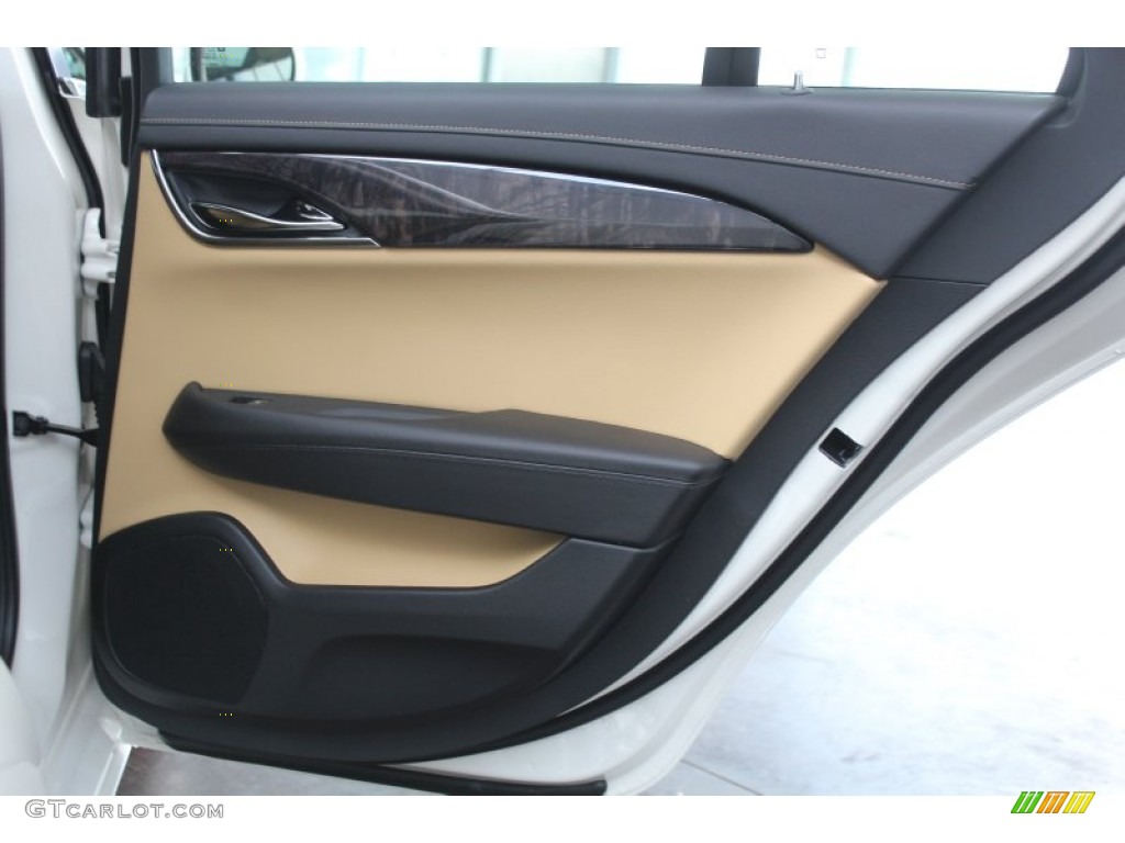 2013 Cadillac ATS 2.0L Turbo Luxury Caramel/Jet Black Accents Door Panel Photo #81244792