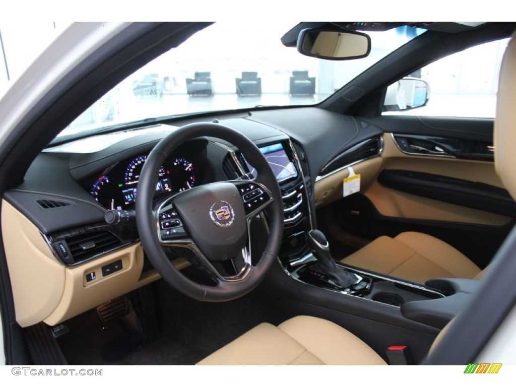 Caramel/Jet Black Accents Interior 2013 Cadillac ATS 2.0L Turbo Luxury Photo #81244852