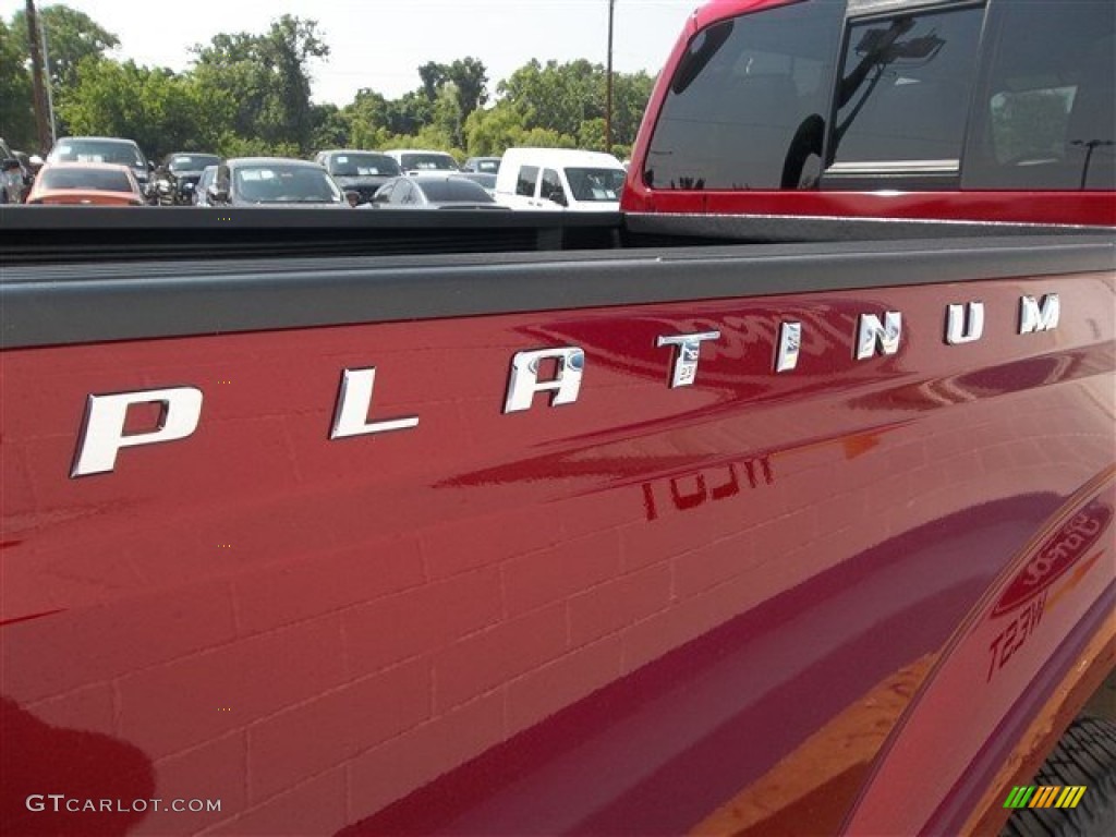 2013 F250 Super Duty Platinum Crew Cab 4x4 - Ruby Red Metallic / Black photo #11