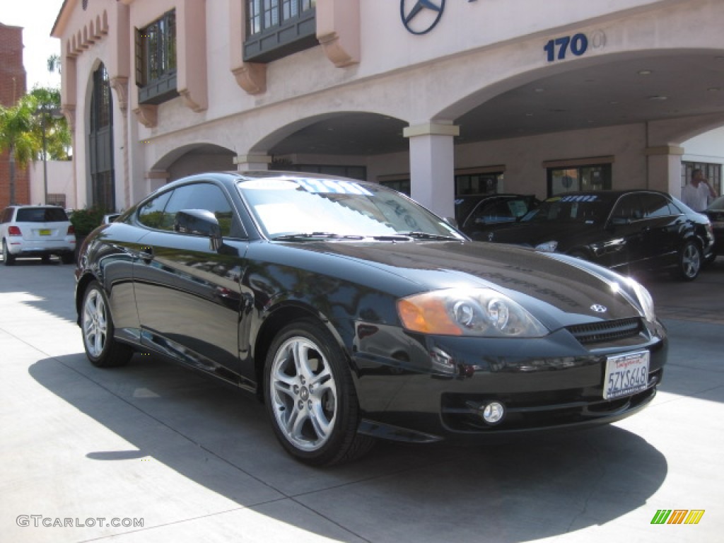 2004 Tiburon GT - Jet Black / Black photo #1