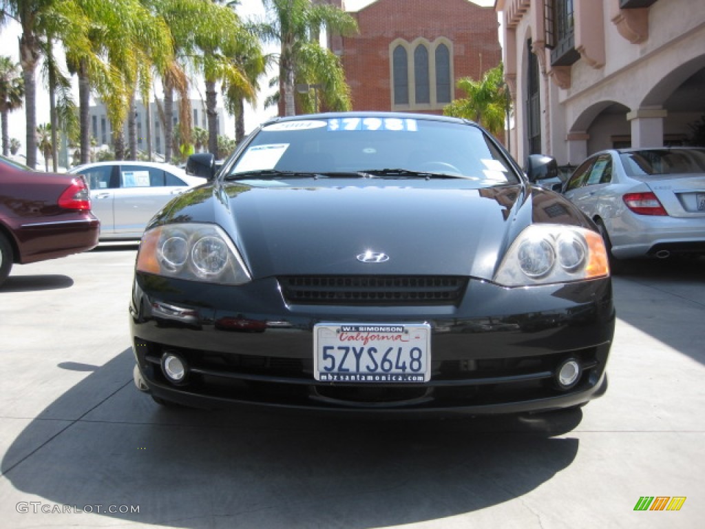 2004 Tiburon GT - Jet Black / Black photo #6