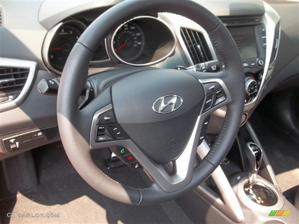 2013 Hyundai Veloster Standard Veloster Model Black Steering Wheel Photo #81250483