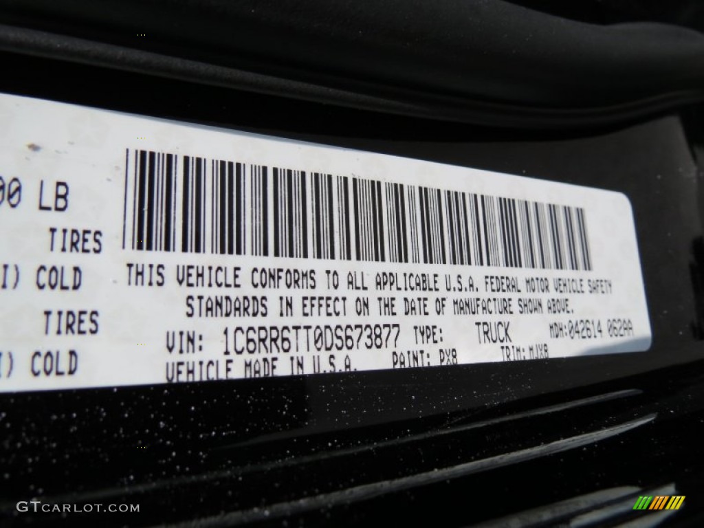 2013 1500 Color Code PX8 for Black Photo #81253933