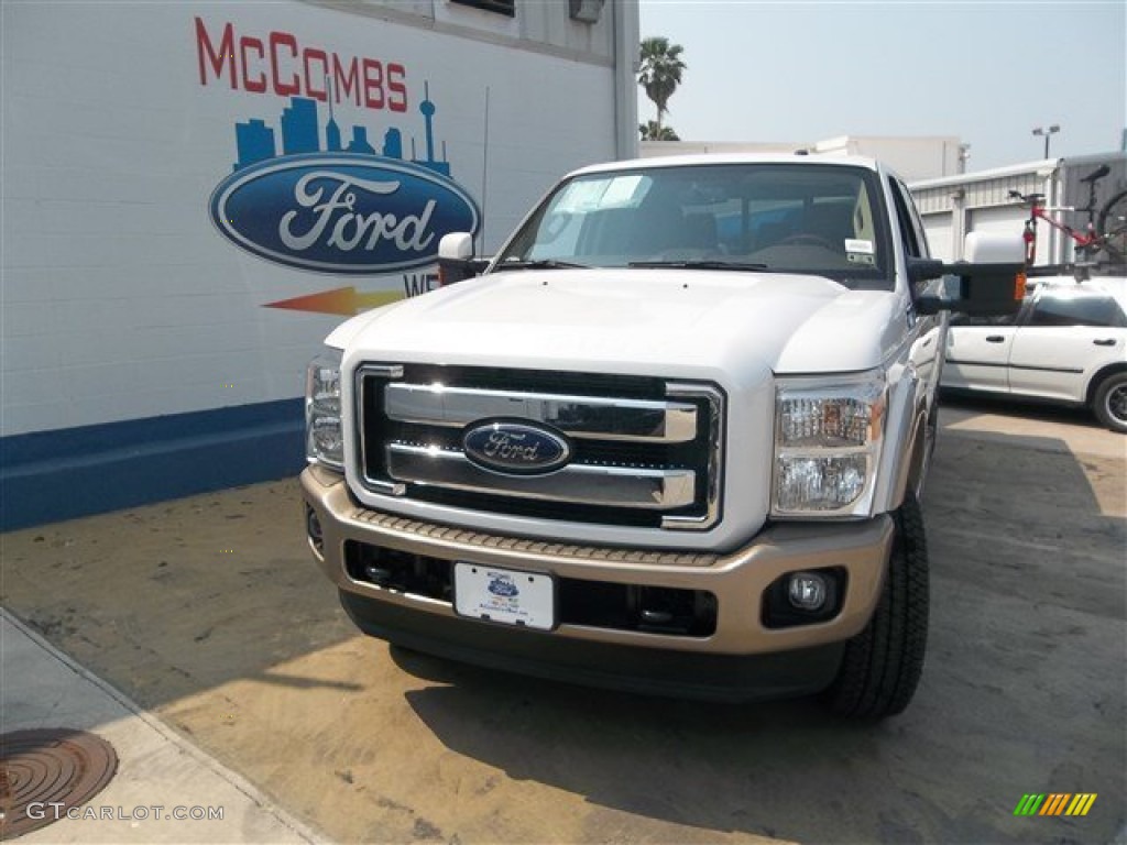 2013 F350 Super Duty King Ranch Crew Cab 4x4 - White Platinum Metallic Tri-Coat / King Ranch Chaparral Leather/Adobe Trim photo #1