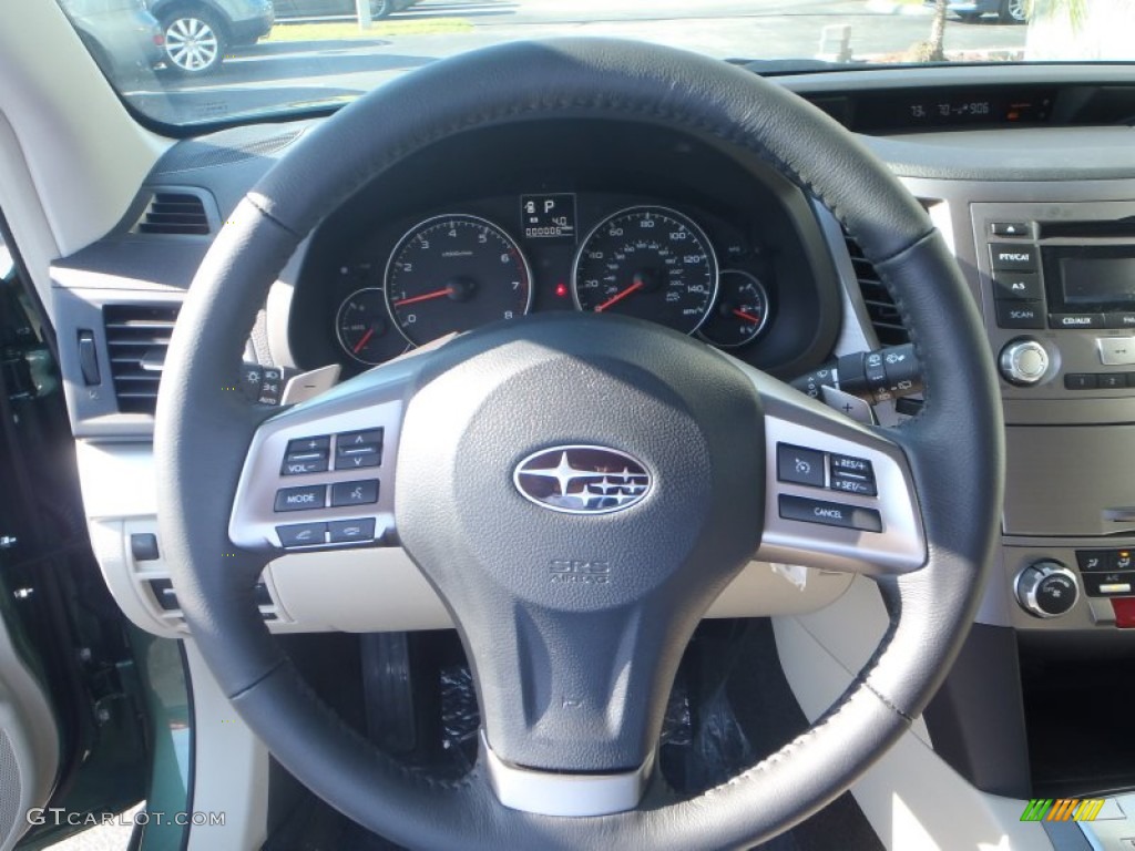 2013 Subaru Outback 2.5i Premium Ivory Steering Wheel Photo #81255860
