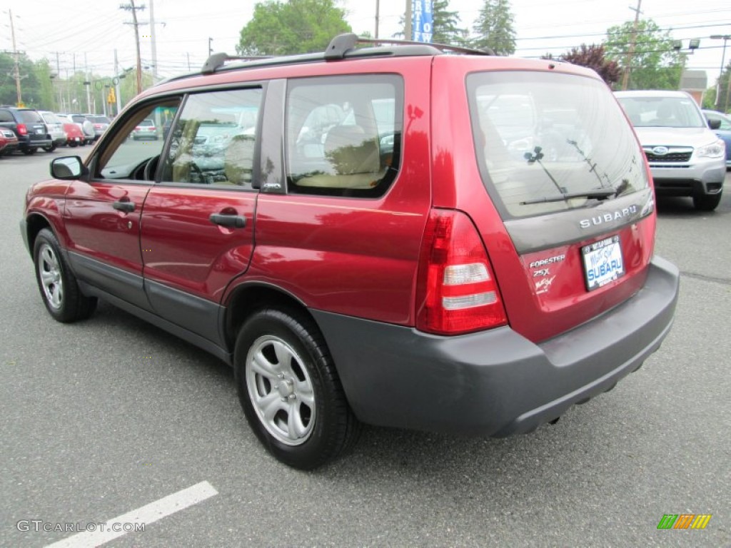 2004 Forester 2.5 X - Cayenne Red Pearl / Beige photo #8