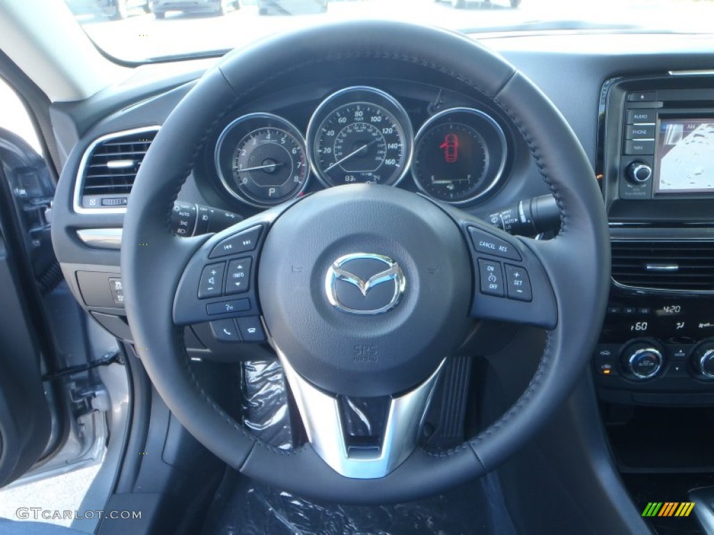 2014 Mazda MAZDA6 Touring Black Steering Wheel Photo #81257791