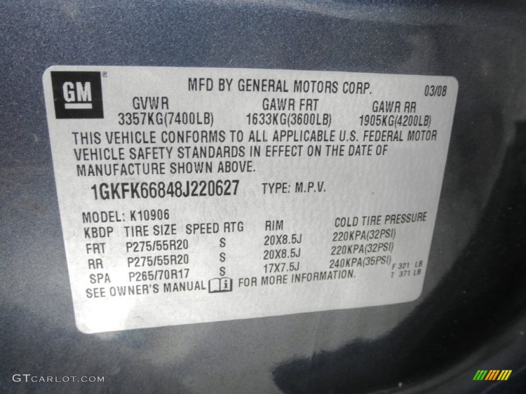 2008 Yukon XL Denali AWD - Dark Slate Metallic / Ebony photo #6