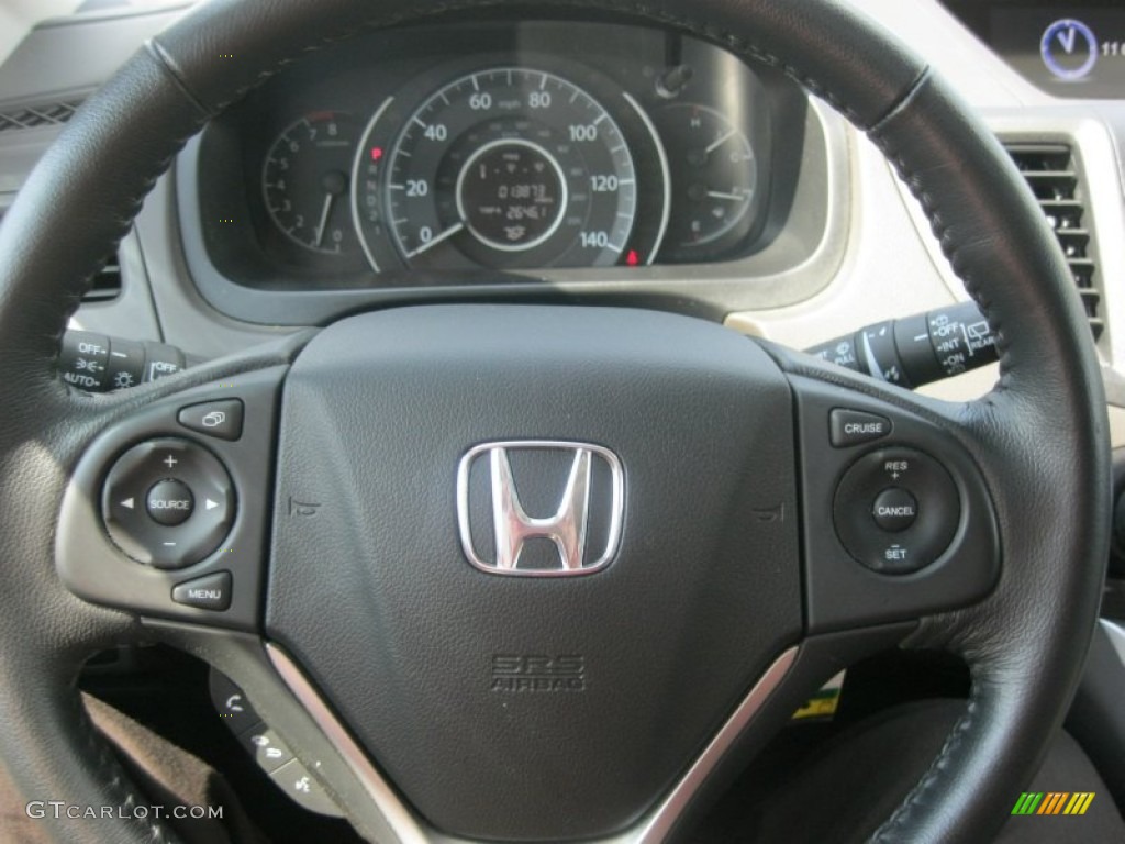 2012 Honda CR-V EX-L 4WD Beige Steering Wheel Photo #81261131