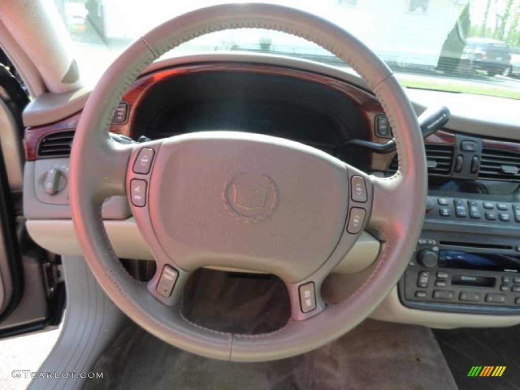 2003 Cadillac DeVille Sedan Neutral Shale Beige Steering Wheel Photo #81264509