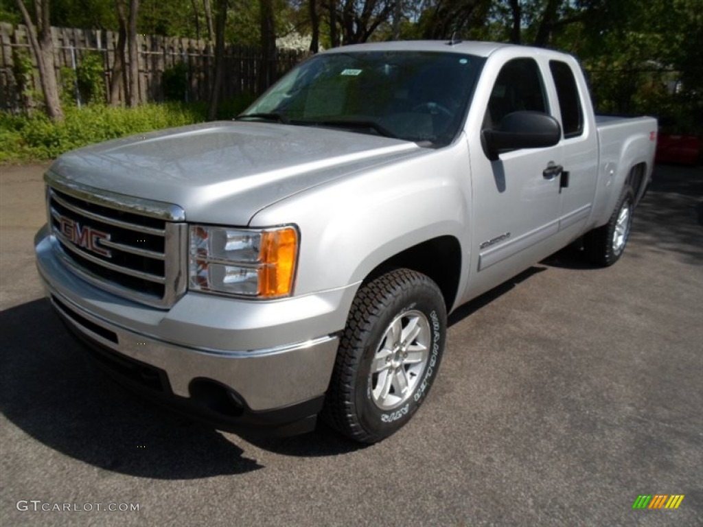 2013 Sierra 1500 SLE Extended Cab 4x4 - Quicksilver Metallic / Ebony photo #1