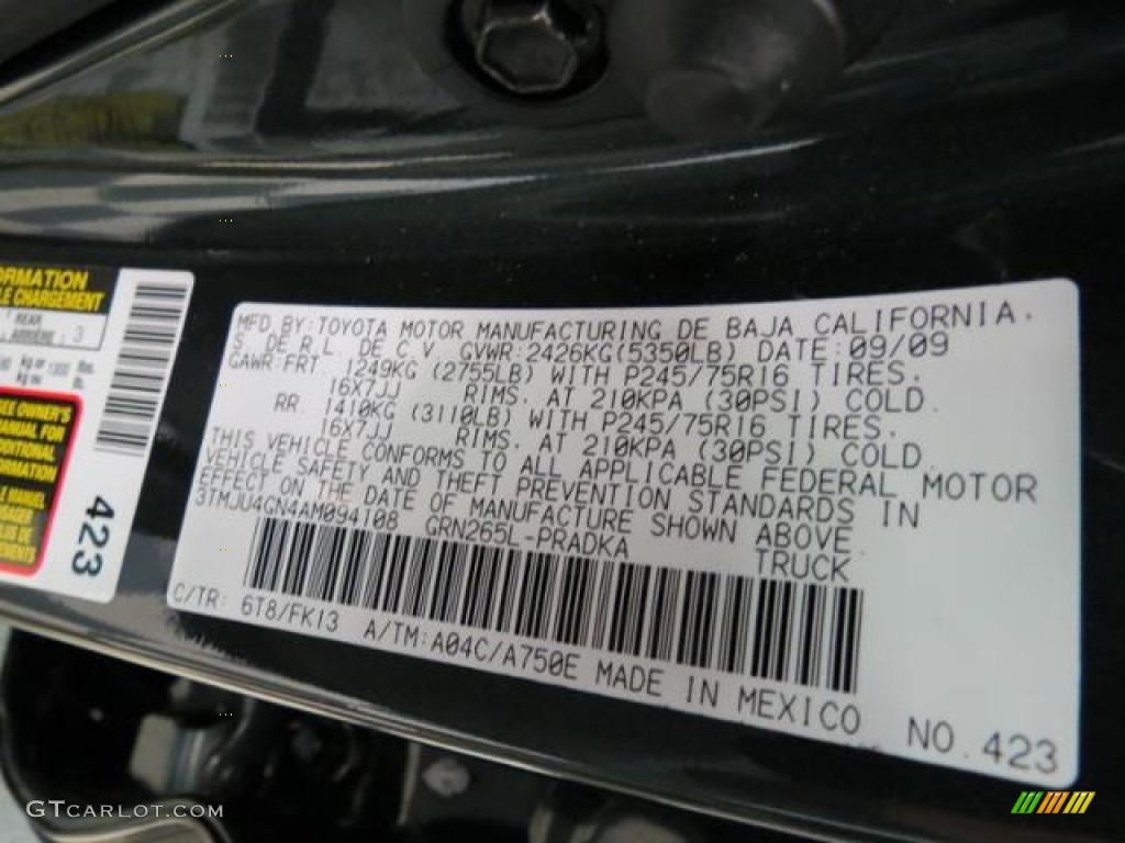 2010 Tacoma Color Code 6T8 for Timberland Mica Photo #81266617