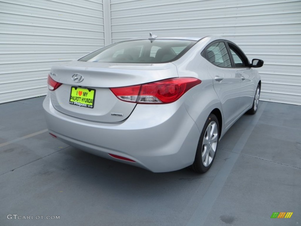 2013 Elantra Limited - Shimmering Air Silver / Black photo #4