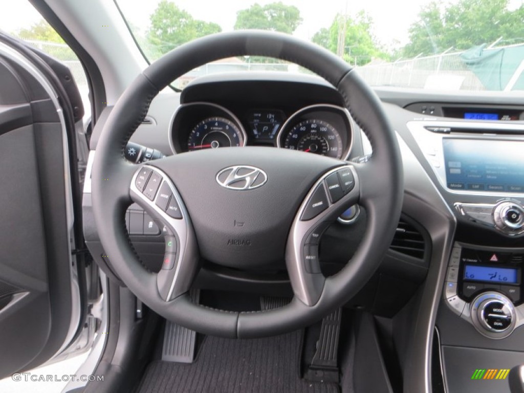 2013 Hyundai Elantra Limited Black Steering Wheel Photo #81267694