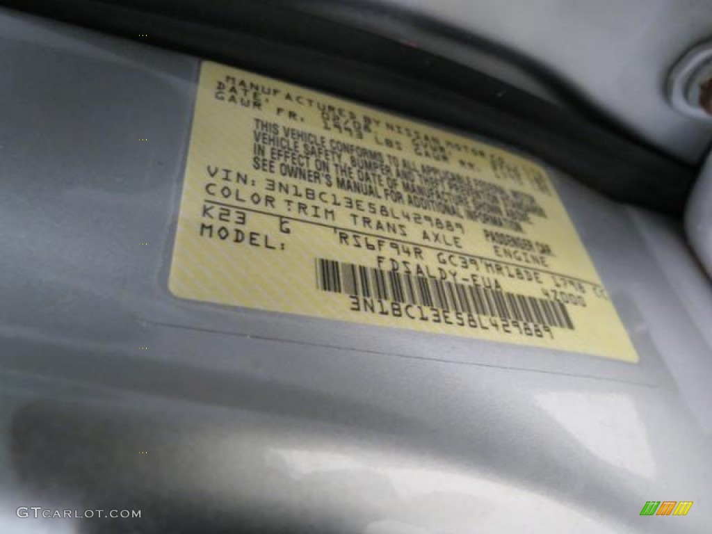 2008 Versa Color Code K23 for Brilliant Silver Photo #81268165