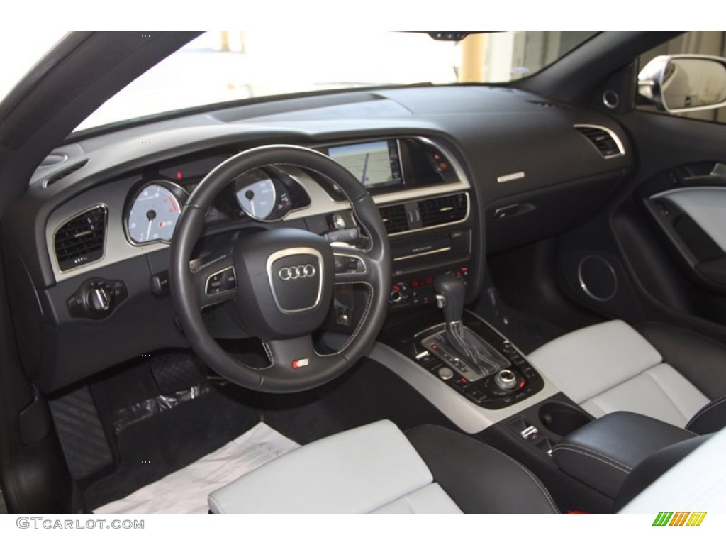 Black/Pearl Silver Silk Nappa Leather Interior 2011 Audi S5 3.0 TFSI quattro Cabriolet Photo #81268771