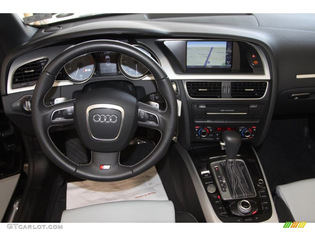 2011 Audi S5 3.0 TFSI quattro Cabriolet Black/Pearl Silver Silk Nappa Leather Dashboard Photo #81268849