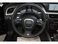 2011 Audi S5 Black/Pearl Silver Silk Nappa Leather Interior Steering Wheel Photo