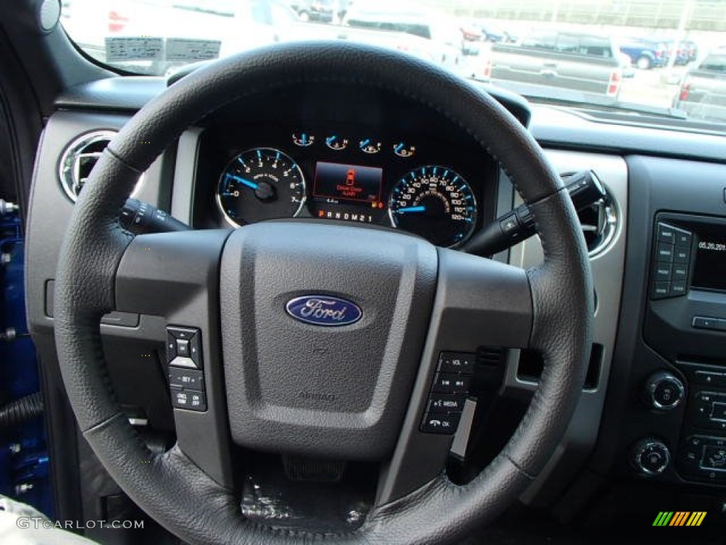2013 Ford F150 XLT SuperCab 4x4 Steel Gray Steering Wheel Photo #81269761