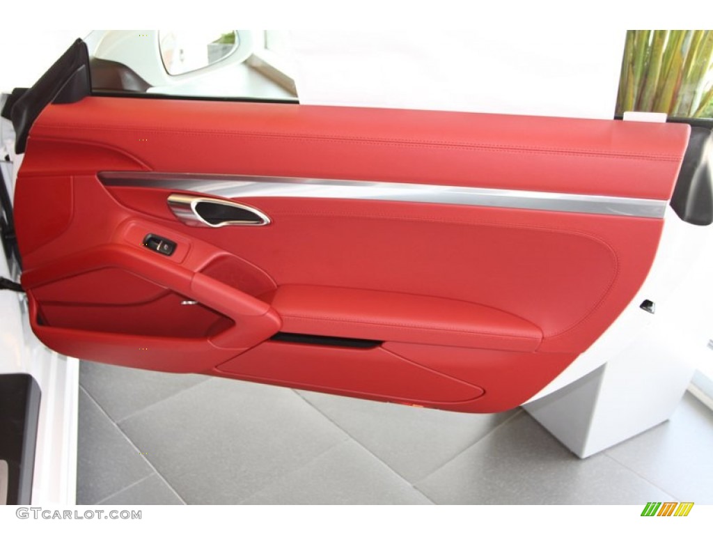 2014 Porsche Cayman S Carrera Red Natural Door Panel Photo #81269768