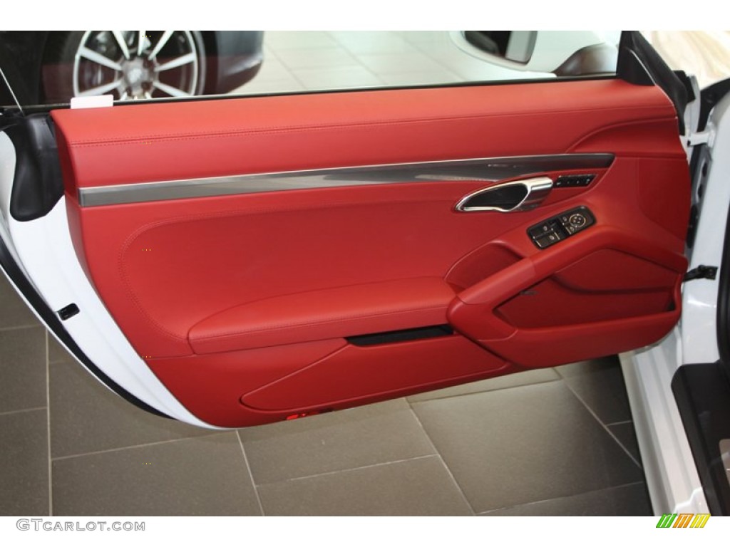 2014 Porsche Cayman S Carrera Red Natural Door Panel Photo #81269863