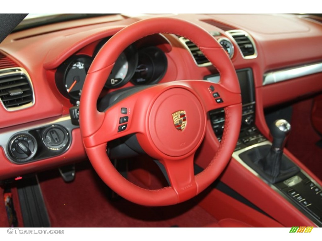2014 Porsche Cayman S Carrera Red Natural Steering Wheel Photo #81270048