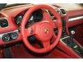 2014 Porsche Cayman Carrera Red Natural Interior Steering Wheel Photo